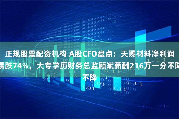 正规股票配资机构 A股CFO盘点：天赐材料净利润暴跌74%，大专学历财务总监顾斌薪酬216万一分不降