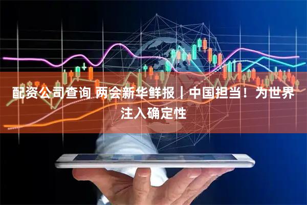 配资公司查询 两会新华鲜报｜中国担当！为世界注入确定性